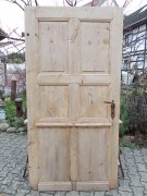 Biedermeier-Haustüre einflügelig mit original Kastenschloss und Beschlägen